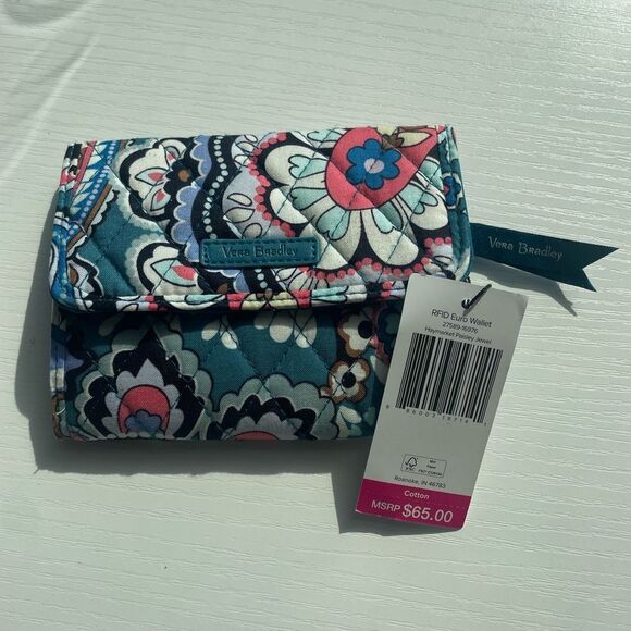 Vera Bradley Haymarket Paisley Jewel Cotton Euro Wallet - Picture 2 of 15